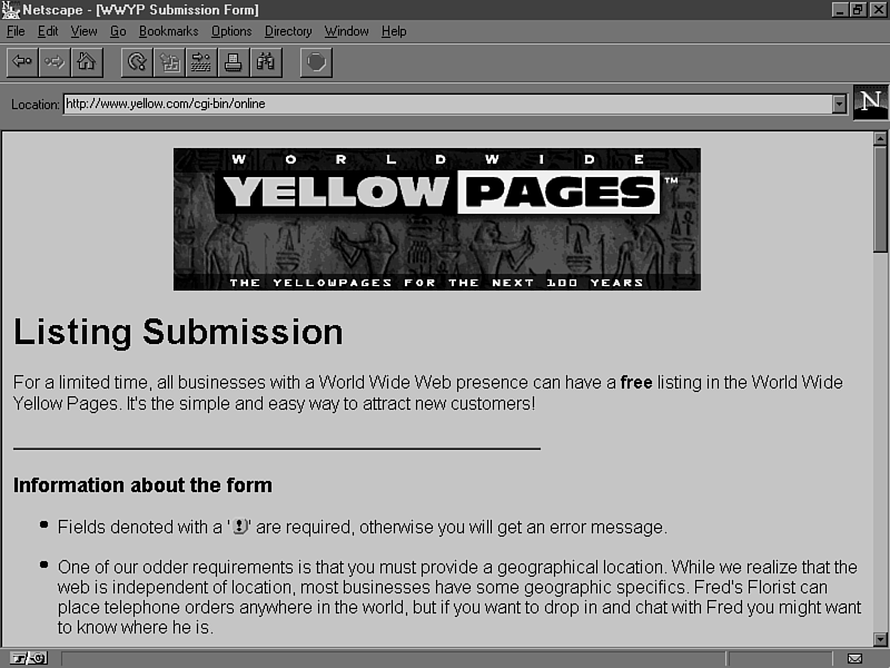netscape yellow pages your online business directory